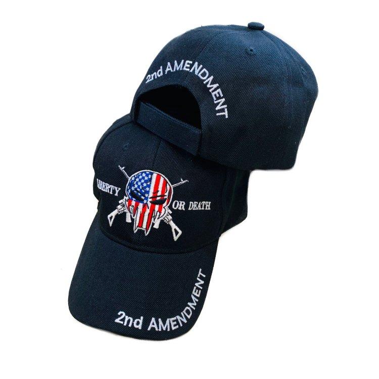 LIBERTY OR DEATH Hat [American Flag SKULL]2nd Amendment