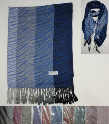 Fashion PASHMINA with Fringe--Zebra Print