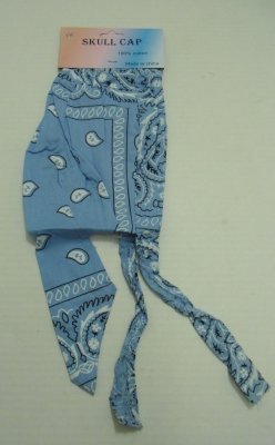 SKULL Cap-Light Blue Paisley