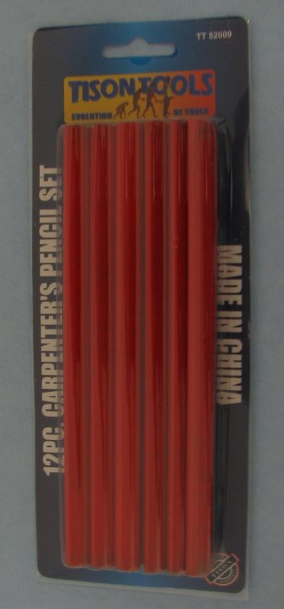 ''12pc 7'''' Flat Red Carpenter's PENCILs''