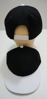 Snap-Back Flat Bill CAP [Black/White]