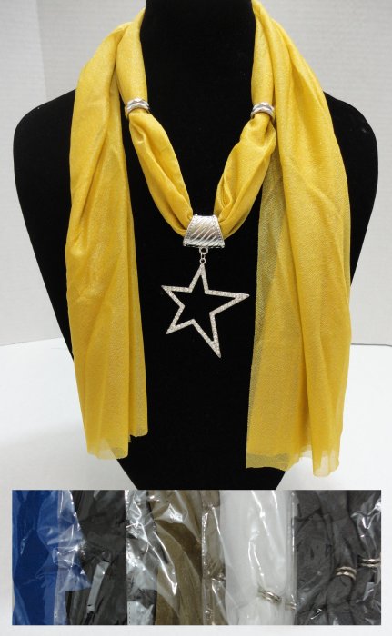 ''SCARF Necklace-Rhinestone Star 68''''''