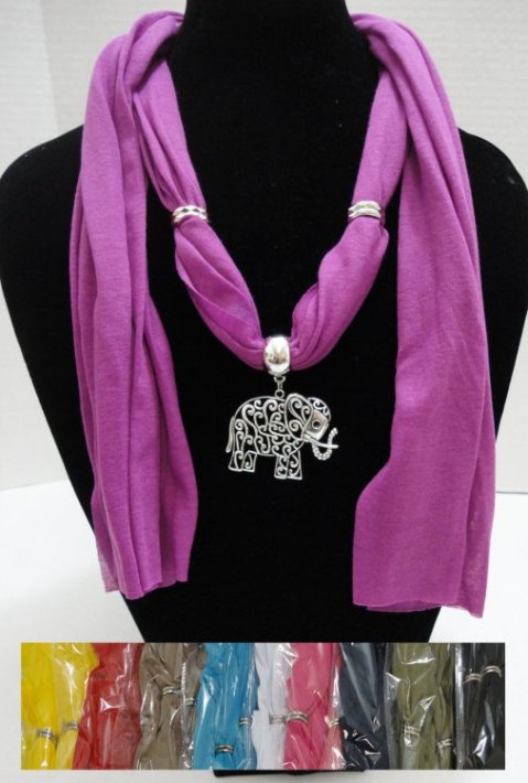 ''SCARF Necklace-Scrollwork Elephant 70''''''