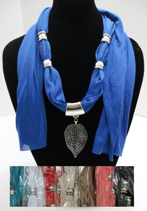 ''SCARF Necklace-Filigree Leaf 68''''''