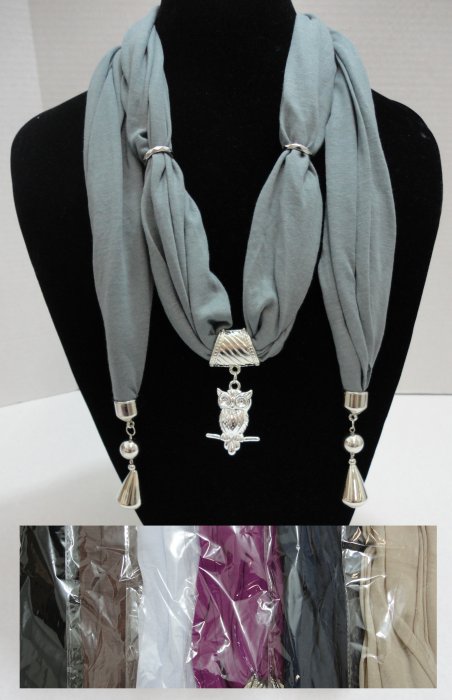 ''Scarf NECKLACE with End Charms-Owl 70''''''