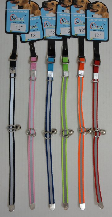 ''12'''' Reflective Cat/Dog Collar with BELL''