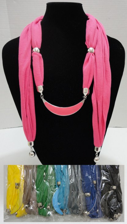 ''Scarf Necklace--Crescent Moon with End CHARMs 70''''''