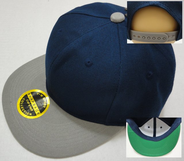 Snap-Back Flat Bill CAP [Navy/Gray]
