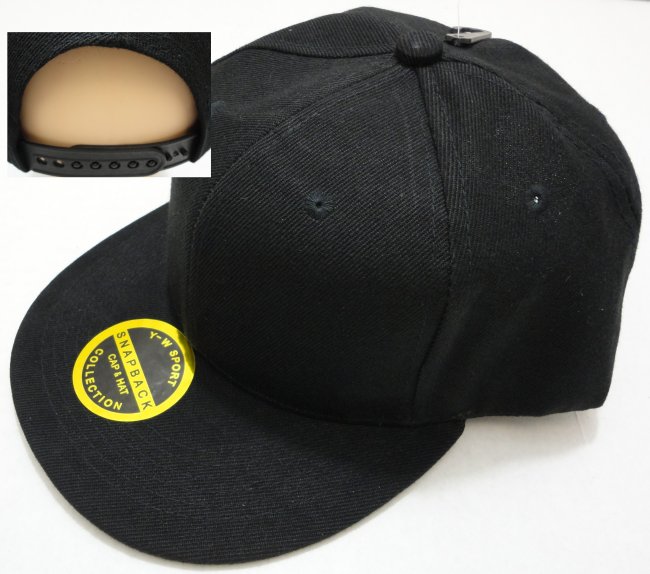 Snap-Back Flat Bill CAP [Black/Black]
