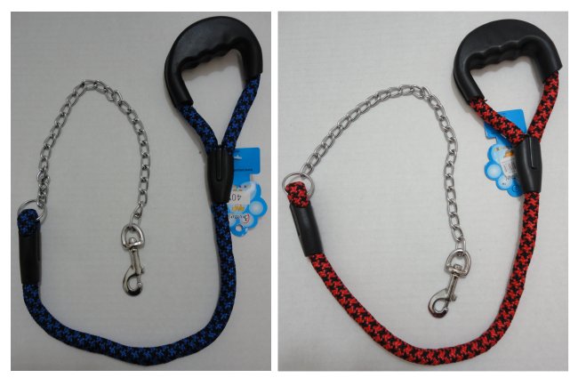 ''40'''' Pet Leash with Gripper HANDLE [Rope & Chain]''