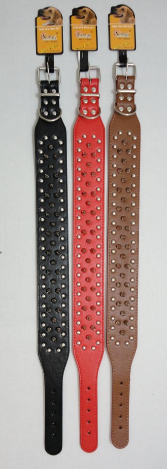 ''27'''' Extra Wide DOG Collar with Studs and Spikes''