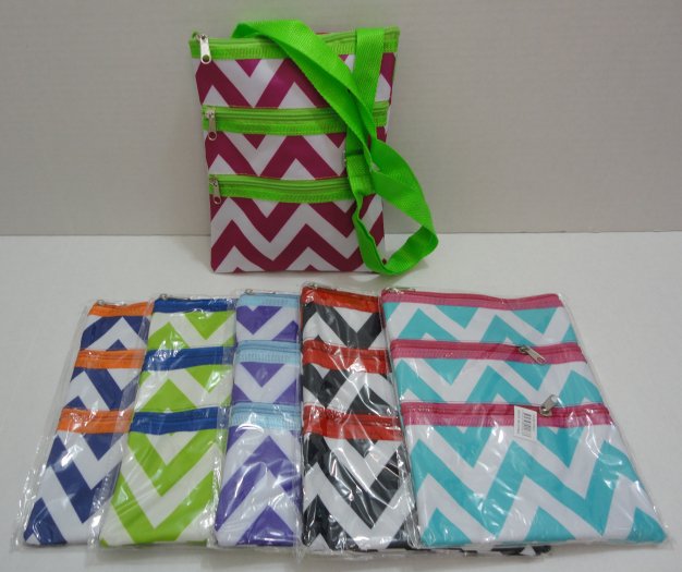 Large Cross-Body Hand Bag [Chevron]