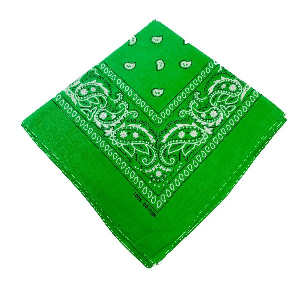 BANDANA-Lime Green Paisley