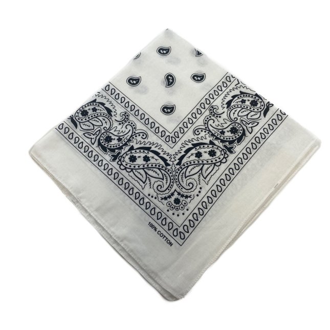 BANDANA-White Paisley