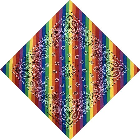 BANDANA-Rainbow Stripes with Paisley
