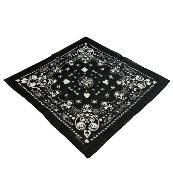 BANDANA-Black Paisley Print [Club-Spade-Heart-Diamond]