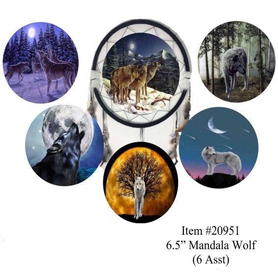 ''6.5'''' Mandalas [6 ASSORTED Styles] Wolves''