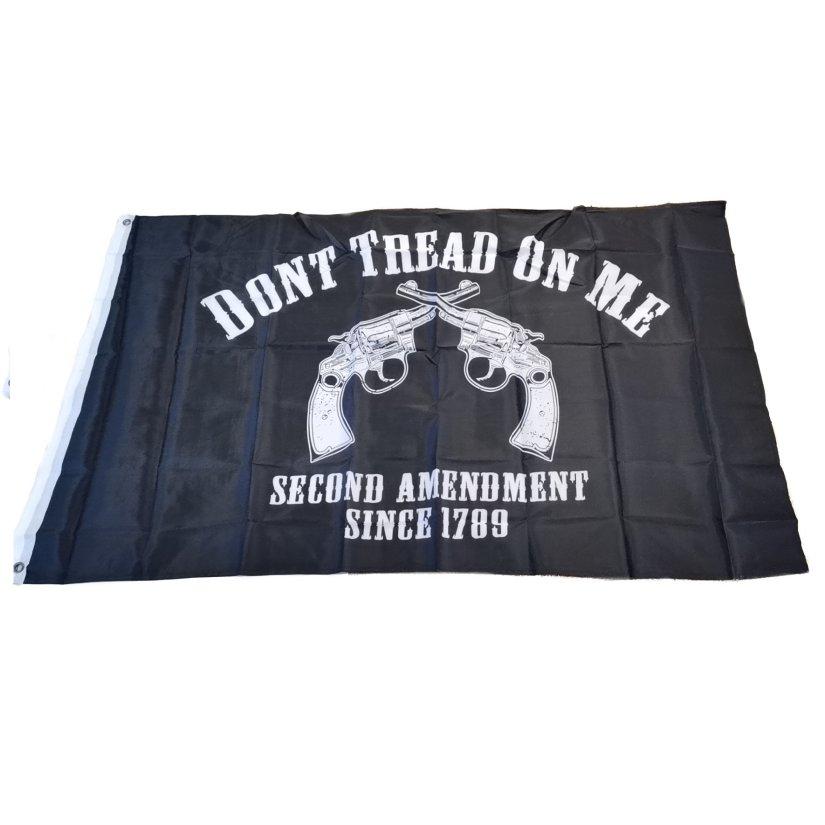 3'x5' DON'T TREAD ON ME 2nd Amend FLAG *Black* Pistols Crossing