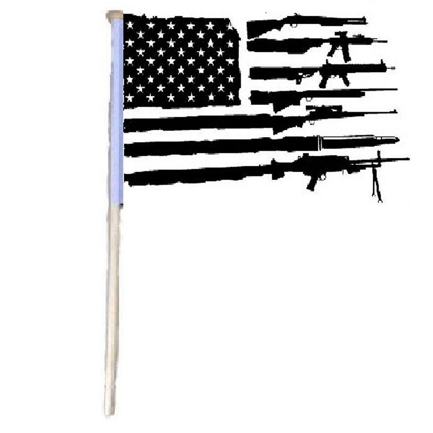 ''12''''x18'''' Stick FLAG [Black & White Gun]''