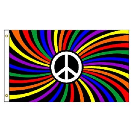 3'x5' Rainbow Peace Swirl FLAG