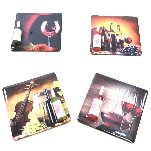 ''3''''x3'''' MAGNET with 3D Wine Bottle''