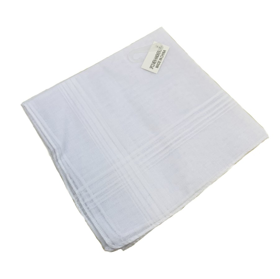 3pk MEN's Handkerchiefs [White]