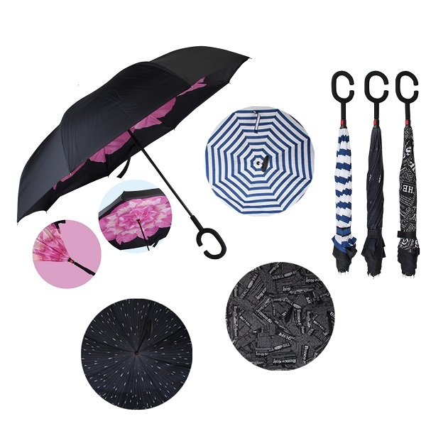 Windproof Reverse Folding UMBRELLA [Assorted Prints]