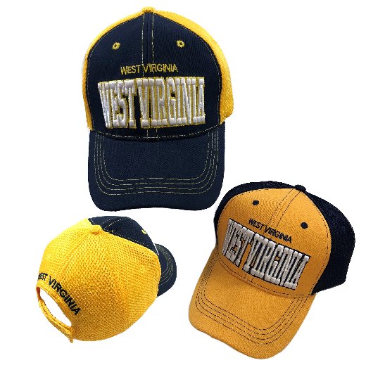 Air Mesh Back/Solid Front BALL CAP [WEST VIRGINIA]