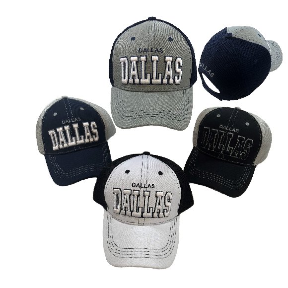 Air Mesh Back/Solid Front Ball Cap [DALLAS]