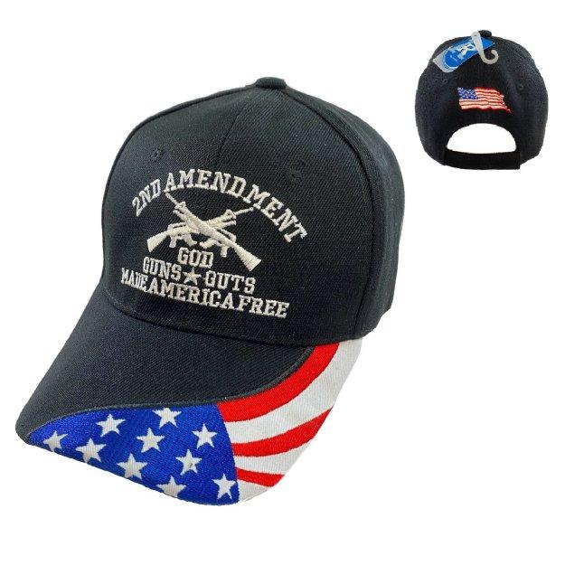 2nd Amendment HAT *God-Guns-Guts [Flag on Bill]