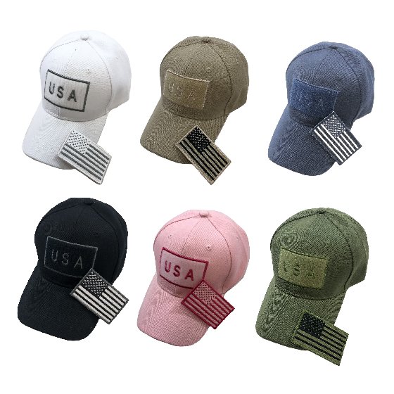 Detachable Patch Hat/FLAG Solid Color [USA]