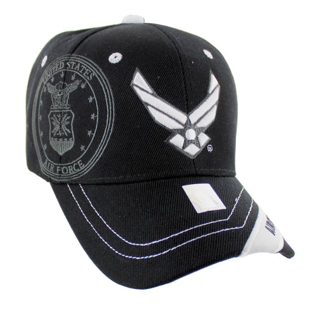 LICENSED Black Air Force (Wing Logo) Hat [Shadow Seal]