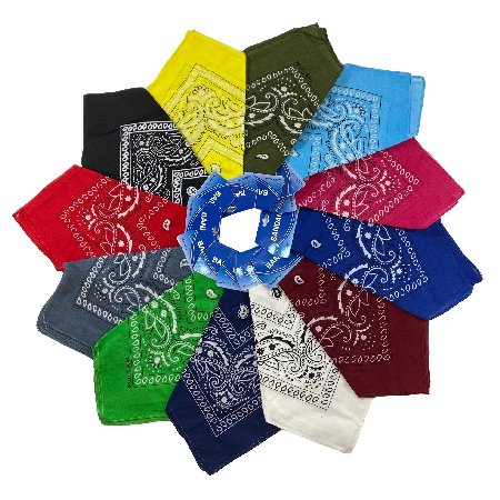 BANDANAs-Assorted Paisley with Hang Tag