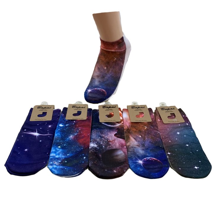 1pr Ladies/Teens Thin Casual SOCKS 9-11 [Galaxy]