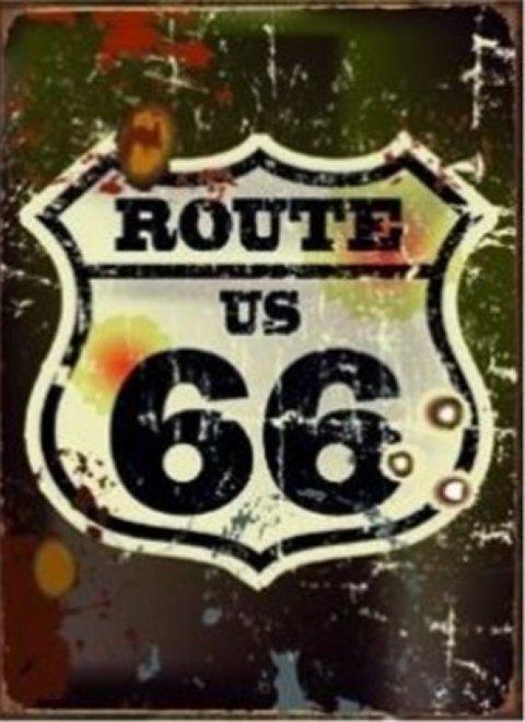 ''16''''x12'''' Metal Sign- Rustic Route 66''