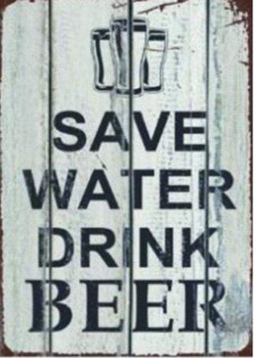 ''16''''x12'''' Metal Sign- SAVE WATER, DRINK BEER''