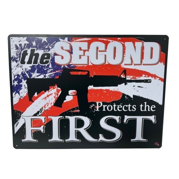 ''16 ''''x12'''' Metal Sign- The Second Protects the First''