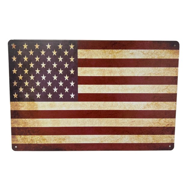 ''11.75 ''''x8'''' Metal Sign- Antique American Flag''