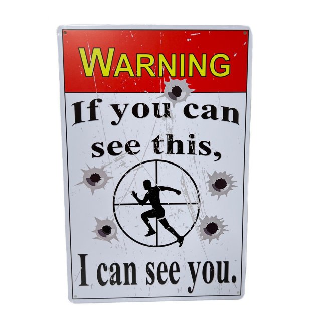 ''11.75''''x8'''' Metal Sign- Warning: If You Can See This, I Can See You''