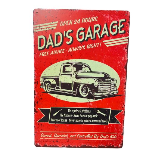 ''11.75''''x8'''' Metal Sign- Dad's Garage''
