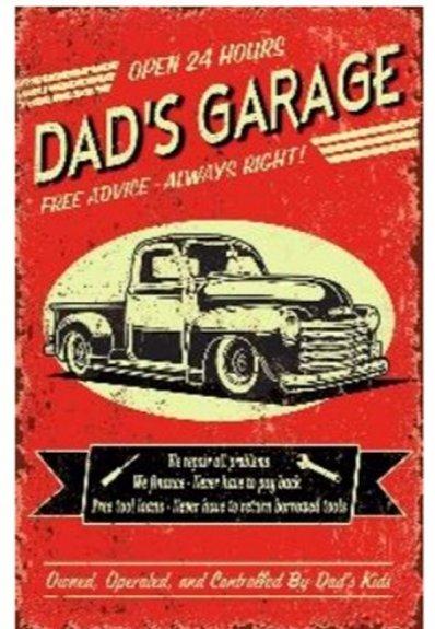 ''16''''x12'''' Metal Sign- Dad's Garage''