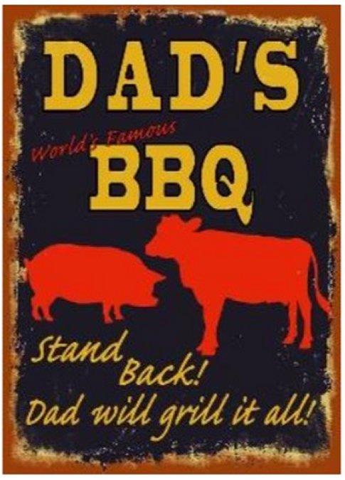 ''16''''x12'''' Metal Sign- Dad's BBQ''