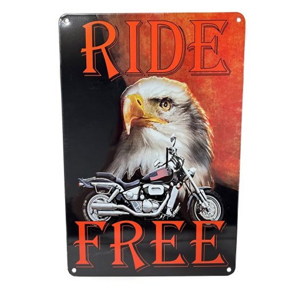 ''11.75''''x8'''' Metal Sign- Ride Free [Eagle/MOTORCYCLE]''