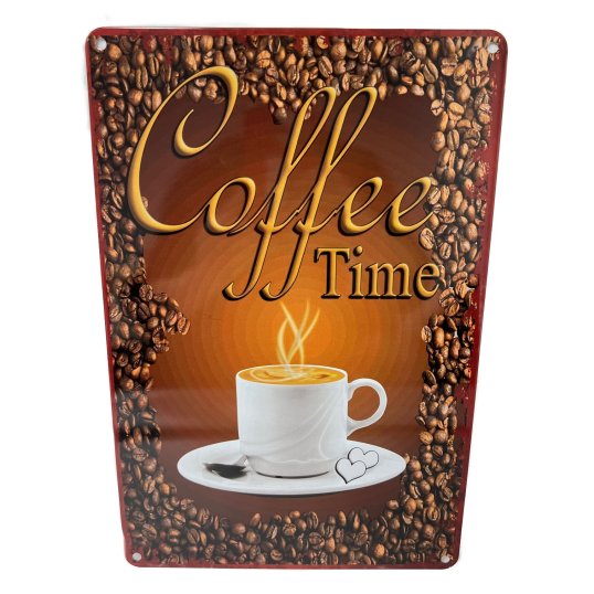 ''11.75''''x8'''' Metal Sign- Coffee Time''