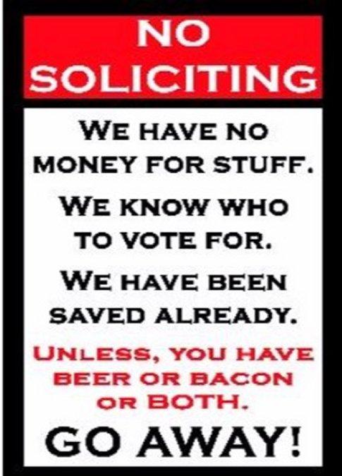 ''16''''x12'''' Metal Sign- No Soliciting/Go Away!''