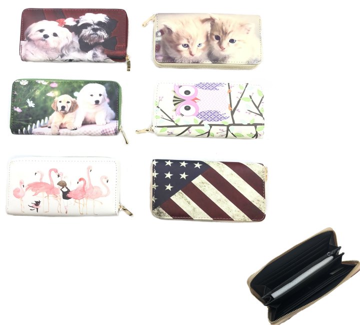 ''7.5''''x4'''' Zippered Wallet [Assorted Prints]''