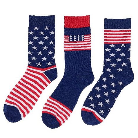 1pr Crew SOCKS-3 Styles [Americana] 10-13