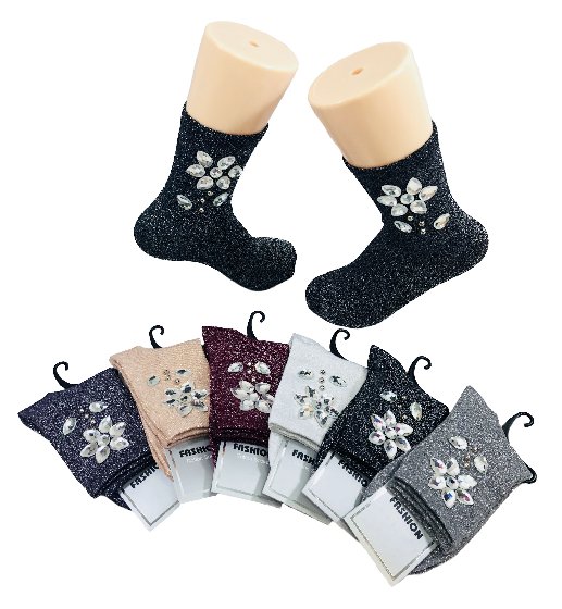 Ladies Fashion SOCKS [Flower Gems] *Sparkle