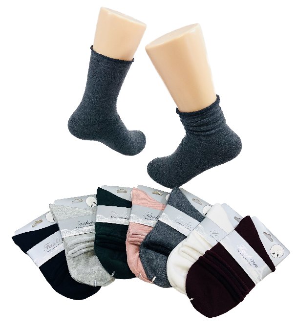 Ladies Fashion Socks [Rolled Top]