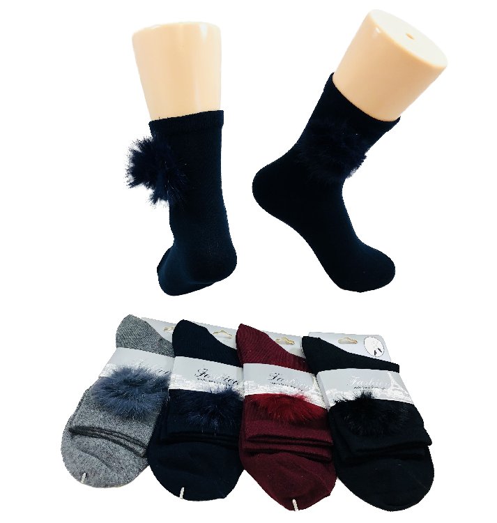 Ladies Fashion SOCKS [Fur Ball]